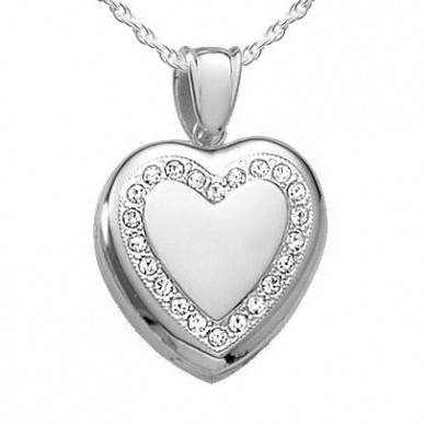 18k White Gold Diamond Heart Locket - Sophia