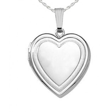 Sterling Silver Heart Locket Necklace - Leigh