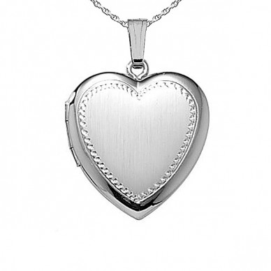 Sterling Silver Hand Engraved Heart Locket - Camilla