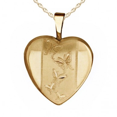 14k Gold Filled Locket with Small Butterfly