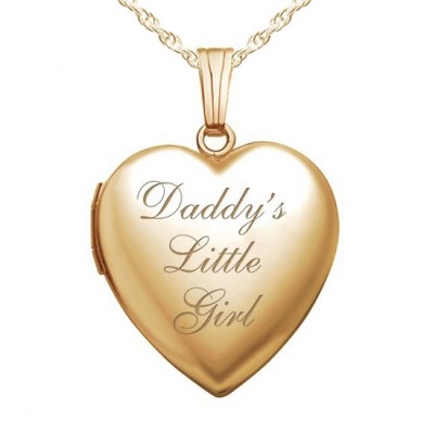 14K Gold "Daddy's Little Girl" Heart Photo Locket