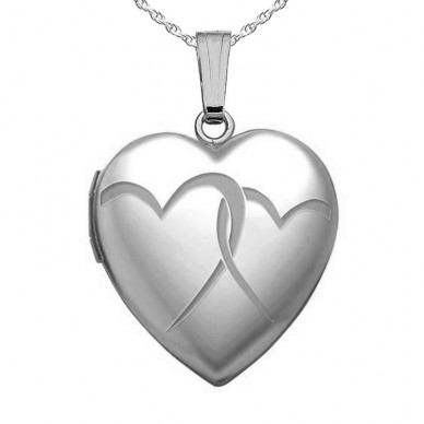 Sterling Silver "Interlocking Hearts" Heart Locket