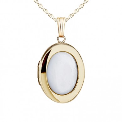 Gold Filled Mother of Pearl Oval Locket