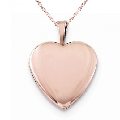 Sterling Silver Rose Gold Plated Small Heart Photo Locket
