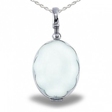 Sterling Silver Oval Glass Dome Locket