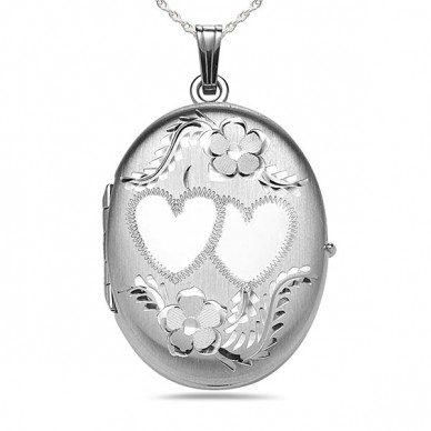 Sterling Silver Four Picture Oval Locket - Brianna