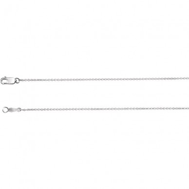 18K White Gold 1mm Thick Solid Cable Chain