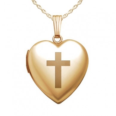 Gold Filled Cross Heart Locket