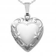 Sterling Silver Floral Heart Locket - Juliet