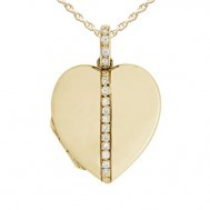 18k Yellow Gold Diamond Heart Locket - Addison