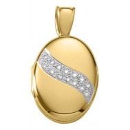 18k Yellow Gold Diamond Oval Locket - Yvonne