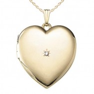 Yellow Gold Heart Locket with Diamond - Louise