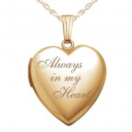 14k Gold Filled "Always In My Heart" Heart Photo Locket