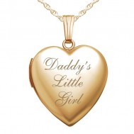 14K Gold "Daddy's Little Girl" Heart Photo Locket