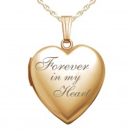14K Gold "Forever In My Heart" Photo Locket