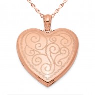 Sterling Silver Rose Gold Plated Classic Heart Photo Locket