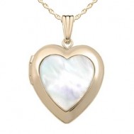 Gold Filled Mother of Pearl Heart Locket