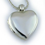 14k White Gold Premium Heart Locket - Kristin