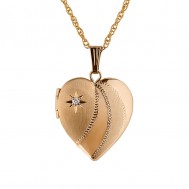 Gold Filled with Diamond Heart Locket- Janet 