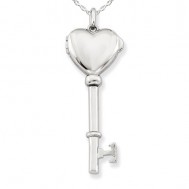 Sterling Silver Heart Key Locket