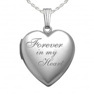Sterling Silver "Forever In My Heart" Heart Photo Locket