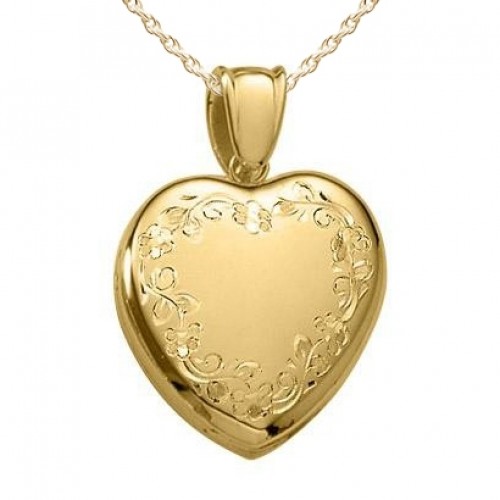  14k Gold Floral Heart Locket - Brooke
