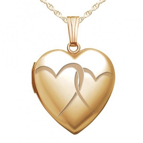 14k Gold Filled Interlocking Heart Photo Locket