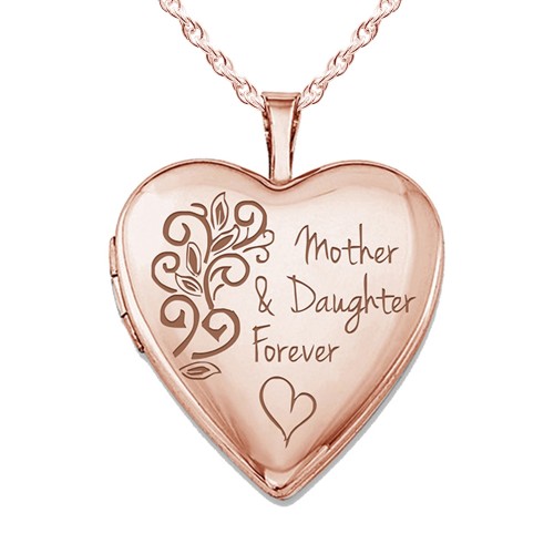 Sterling Silver Rose Gold Plated "Mother & Daughter Forever" Locket