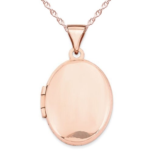 Sterling Silver Rose Gold Plated Classic Oval Photo Locket
