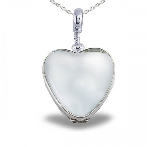 Sterling Silver Heart Glass Dome Locket