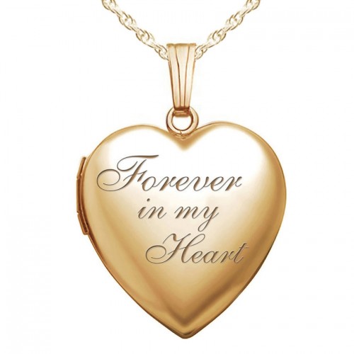 14k Gold Filled "Forever In My Heart" Heart Photo Locket