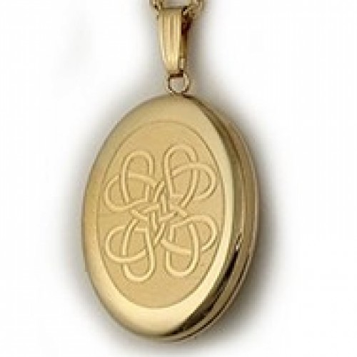 14k Gold Filled Celtic Knot Oval Locket