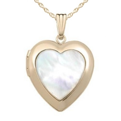 Gold Filled Mother of Pearl Heart Locket